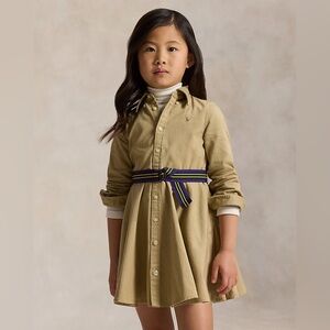 Ralph Lauren Belted Cotton Chino Shirtdress